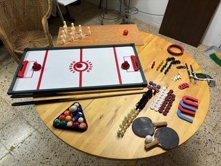 Juego de mesa multijuego billar, hockey, bolos