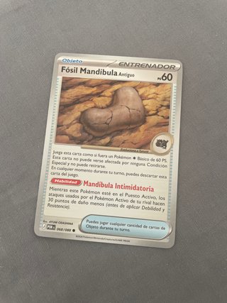 Carta Pokémon Fósil Mandíbula Antiguo