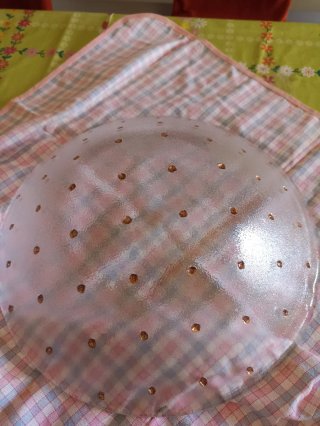 Centrotavola in vetro decorato