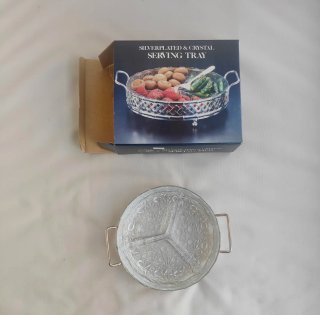 Bandeja Plata Cristal diseño trenzado