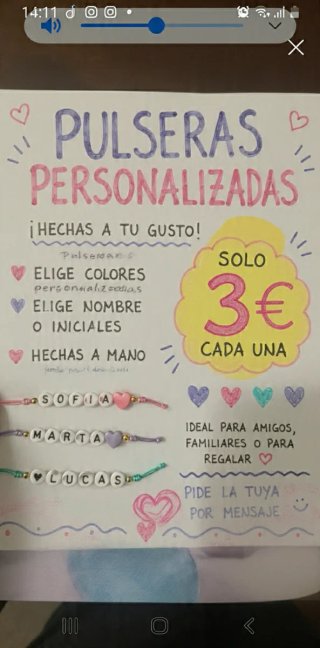 Pulseras personalizadas 3€