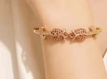 Bracciale rigido tulipani placcato oro 14 KT