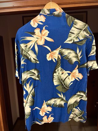 Camicia Zara Man Hawaiana Tropicale Blu