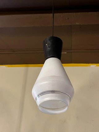 Lampada sospensione Stilnovo anni '70 bicolore