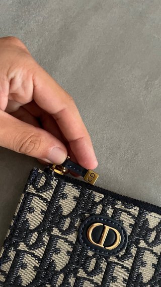 Portacarte Dior monogramma beige e nero