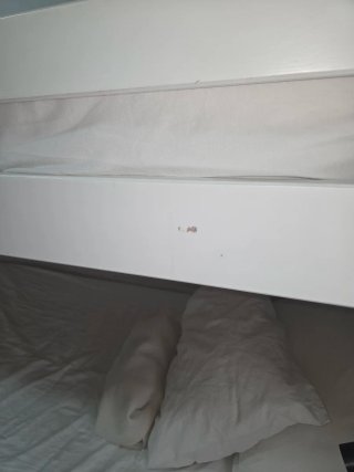 Litera madera lacada en blanco con cama nido