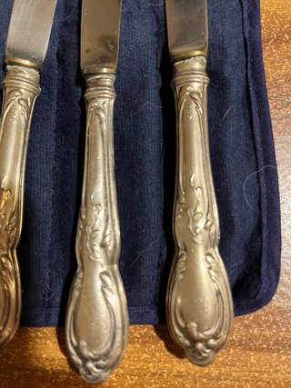 Set 7 coltelli da tavola in argento 800