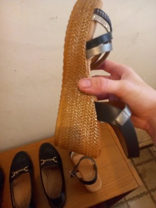 Zapatos negros y plateados de mujer talla 36 nuevo