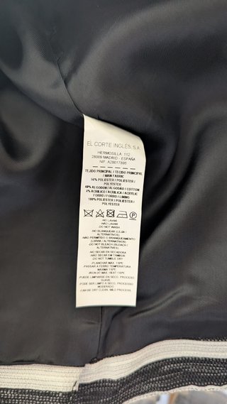 Chaqueta Zendra Rayas Blanco y Negro Talla 46