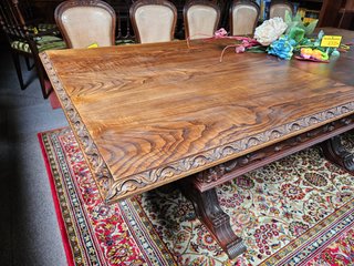Mesa antiga em madeira maciça - extensível óptimo