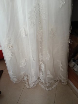 Vestido de novia encaje blanco roto