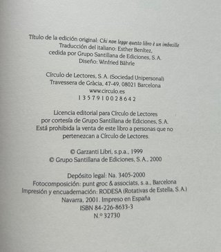 Libro “El Que No Lea Este Libro en un Imbécil”