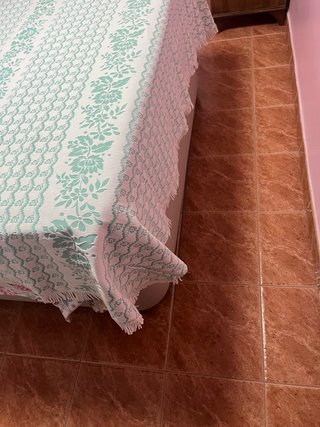 Colcha vintage floral verde agua