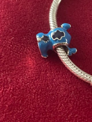 Charm Stitch Disney Azul y Plateado