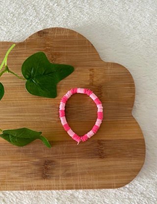 3 Pulseras de Arcilla Polimérica Rosa