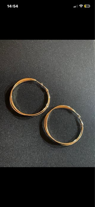Pendientes grandes oro laminado 14k
