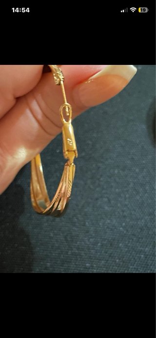 Pendientes grandes oro laminado 14k