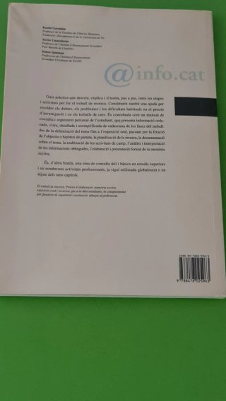 El treball de recerca procés d'elaboració, memò...