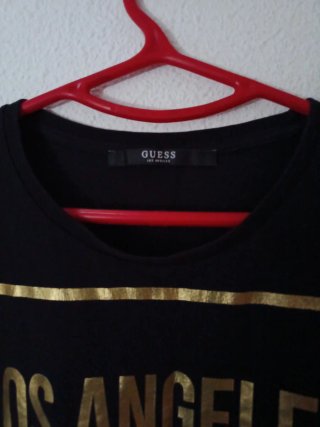 Camiseta Guess Negra Los Angeles Est. 1981