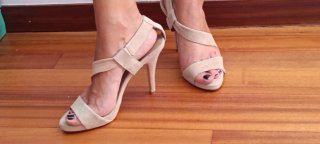 Sandalias de ante beige