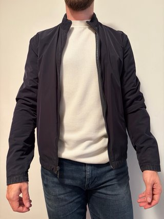 Chaqueta de cuero reversible negra
