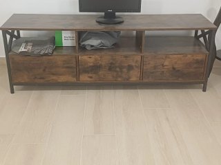Mueble TV VASAGLE Marrón Rústico/Negro