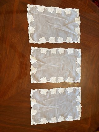 3 Mantelitos antiguos de organza