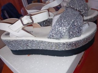 Sandali Fiorucci Glitter Bianco Tg 38