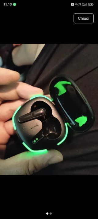 Cuffie Bluetooth Nere con Luci Verdi