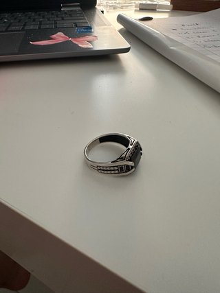 Anillo Hombre Negro y Plateado Nuevo  plata 925