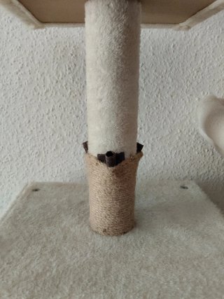 Rascador y Cama para Gatos Beige/Blanco