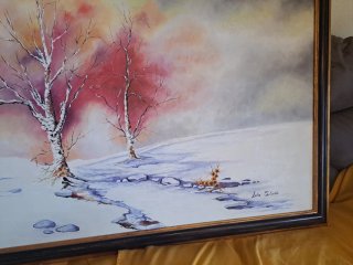 Cuadro Paisaje Invernal 132x92cm incluido el marco