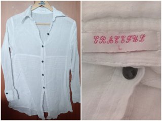 Blusas Blancas Manga Corta y Larga. Lote