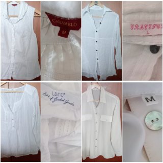 Blusas Blancas Manga Corta y Larga. Lote