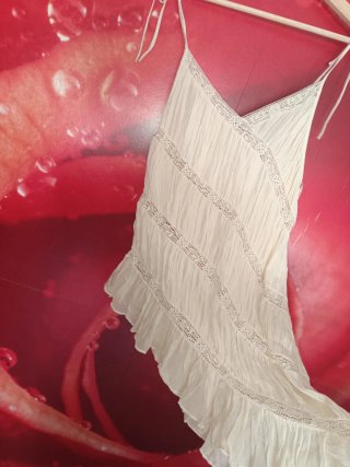 Top Zara blanco y azul