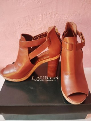Botín abierto Ralph Lauren Marrón Talla 40