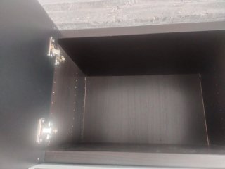 Mueble de salón de Ikea Bestå en color wenge
