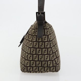 FENDI Zucchino Canvas Mamma Baguette Shoulder Bag