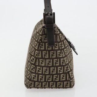 FENDI Zucchino Canvas Mamma Baguette Shoulder Bag