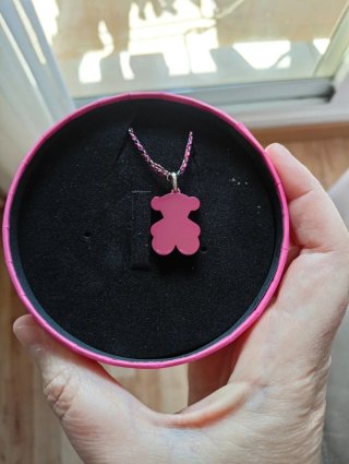 Colgante Tous Oso Rosa y Cadena