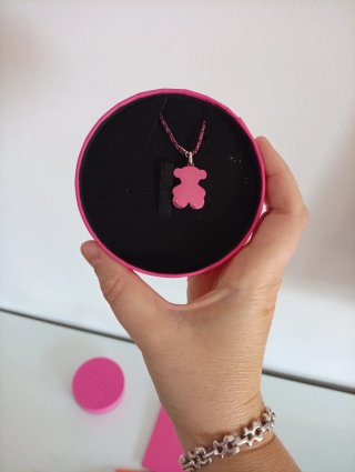 Colgante Tous Oso Rosa y Cadena