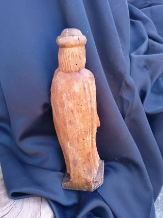 Antigua talla madera artesanal Santo (San Pedro?)