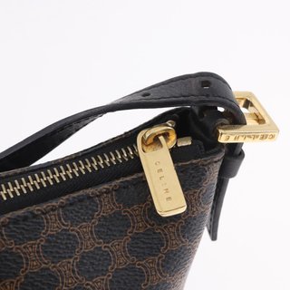 CELINE Macadam Canvas Shoulder Bag PVC Leather