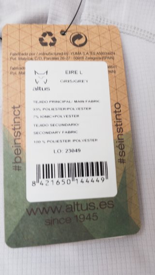Camiseta Altus gris talla L