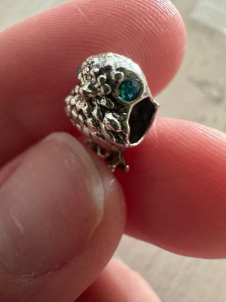 Charm uccellino con zirconi blu