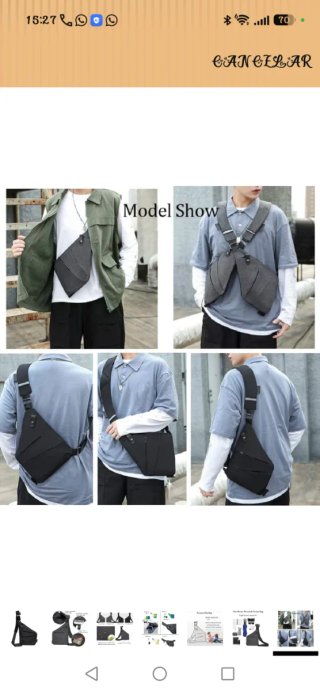 Mochila bandolera negra