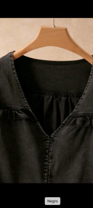 Camisa vaquera negra mujer
