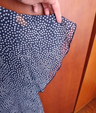 Blusa Dolores Dengra Topos Azul/Blanco