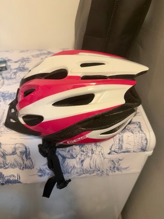Casco Bicicleta Niña Rosa y Blanco
