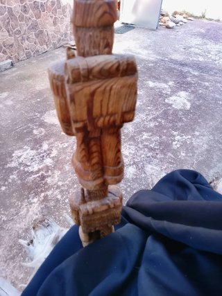Antigua talla doble madera soldados. Pieza única.